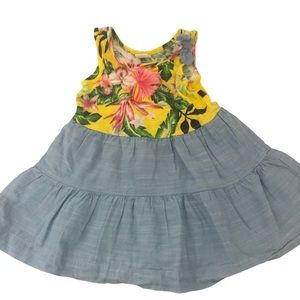 Baby GAP Tropical floral chambray dress